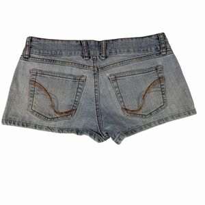 VTG Y2K Lei Denim‎ Micro Shorts Sz 29 Ashley Ultra Low Rise Preppy Girlie Baddie